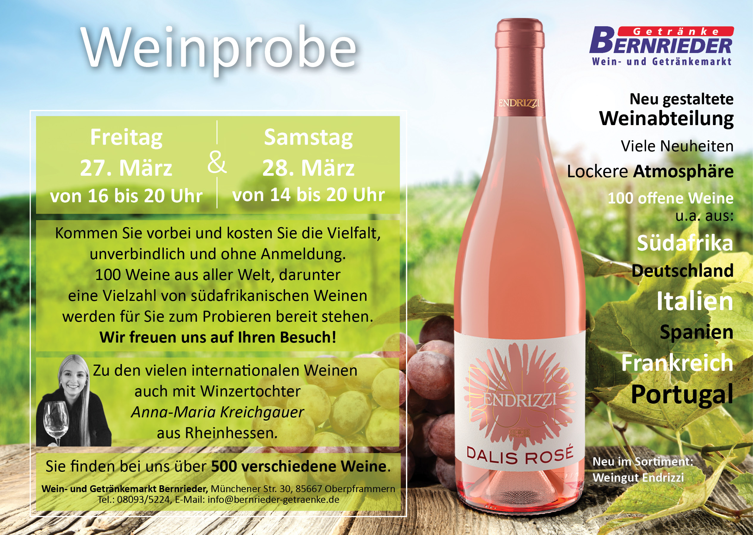 Einladung Weinprobe 27. und 28. März